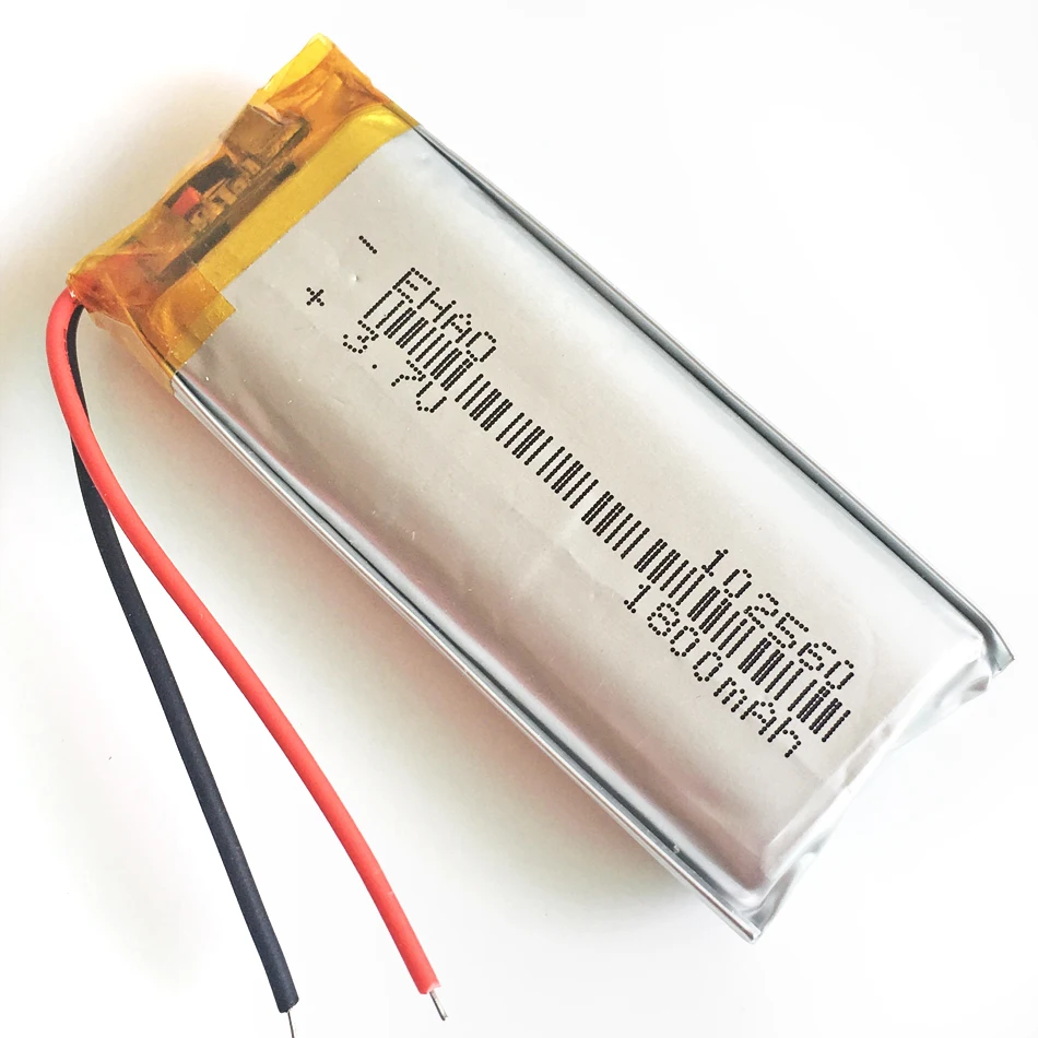 3.7V 1800Mah Lithium Polymeer Lipo Oplaadbare Batterij 102560 Voor Mp3 Gps Pad Dvd E-Book Bluetooth Speaker Recorder Led Light