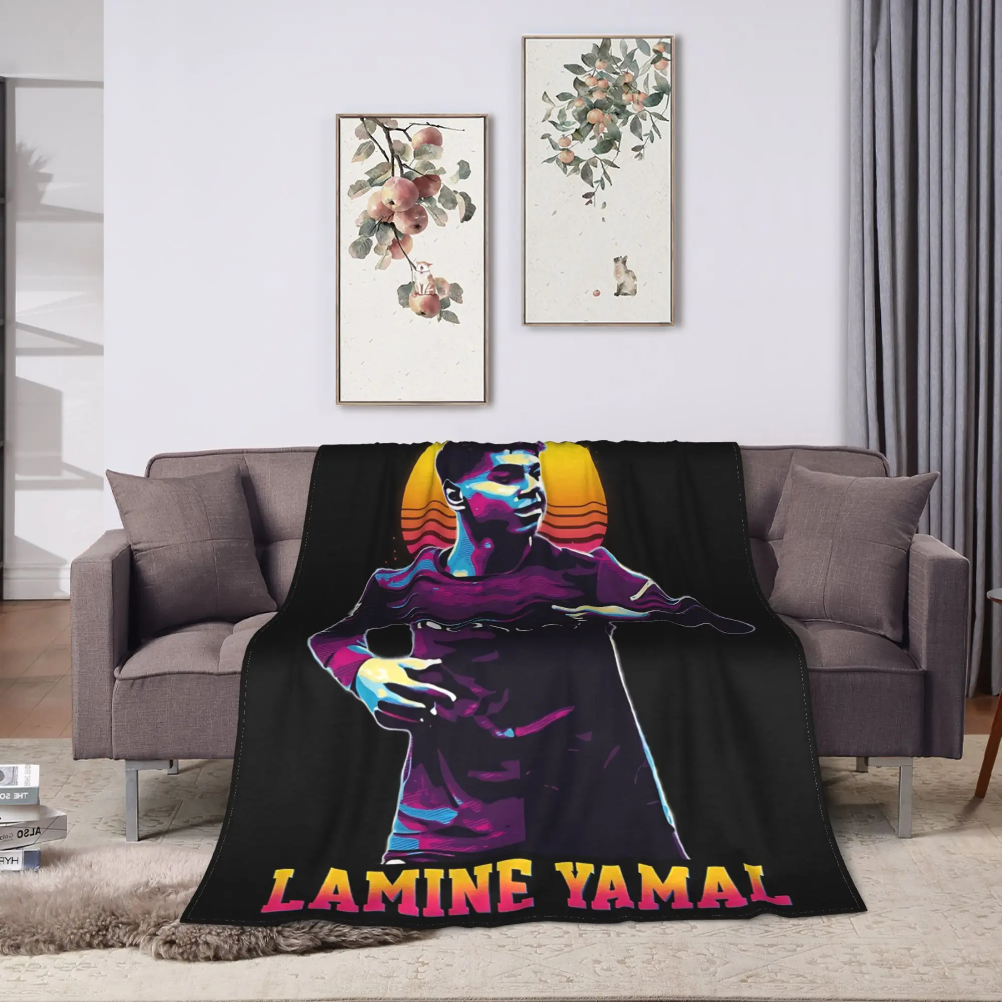 Lamine Y-Yamal  Blanket  Camping Flannel Throw Blanket For Outdoor Super Warm Design Quality Bedspread Gift