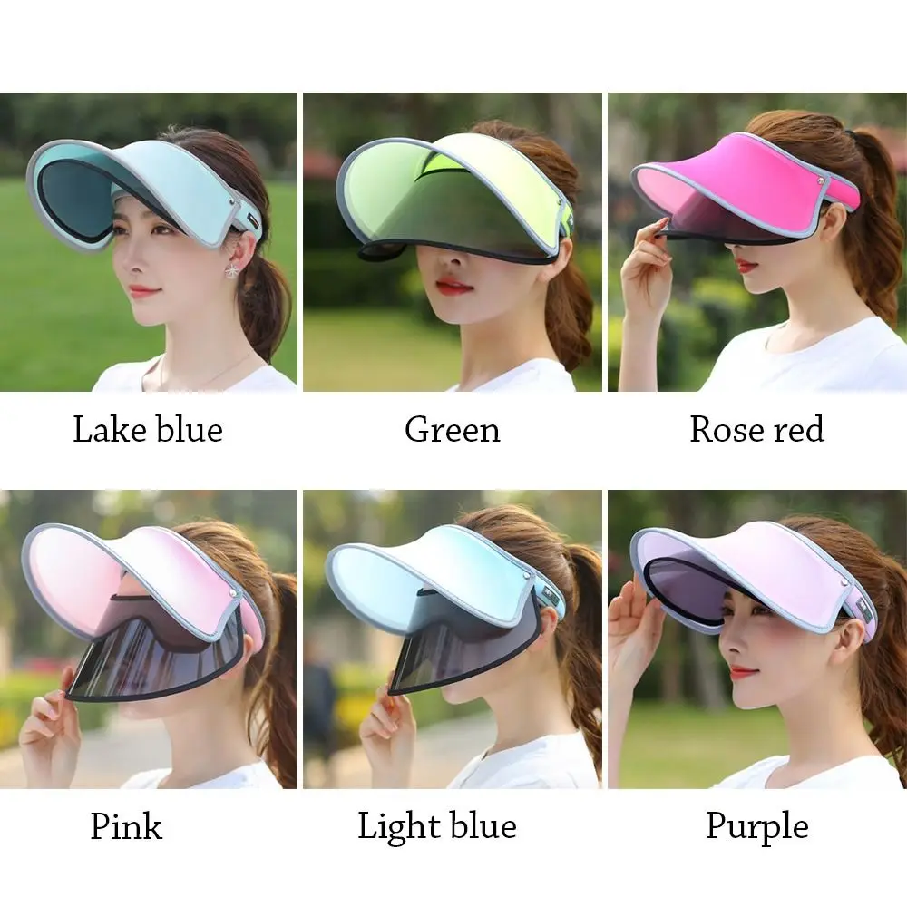 Summer Adjustable Sun Protection Anti-UV Visor Sun Hat Face Cover Shield Sunshade Cap Wide-brimmed