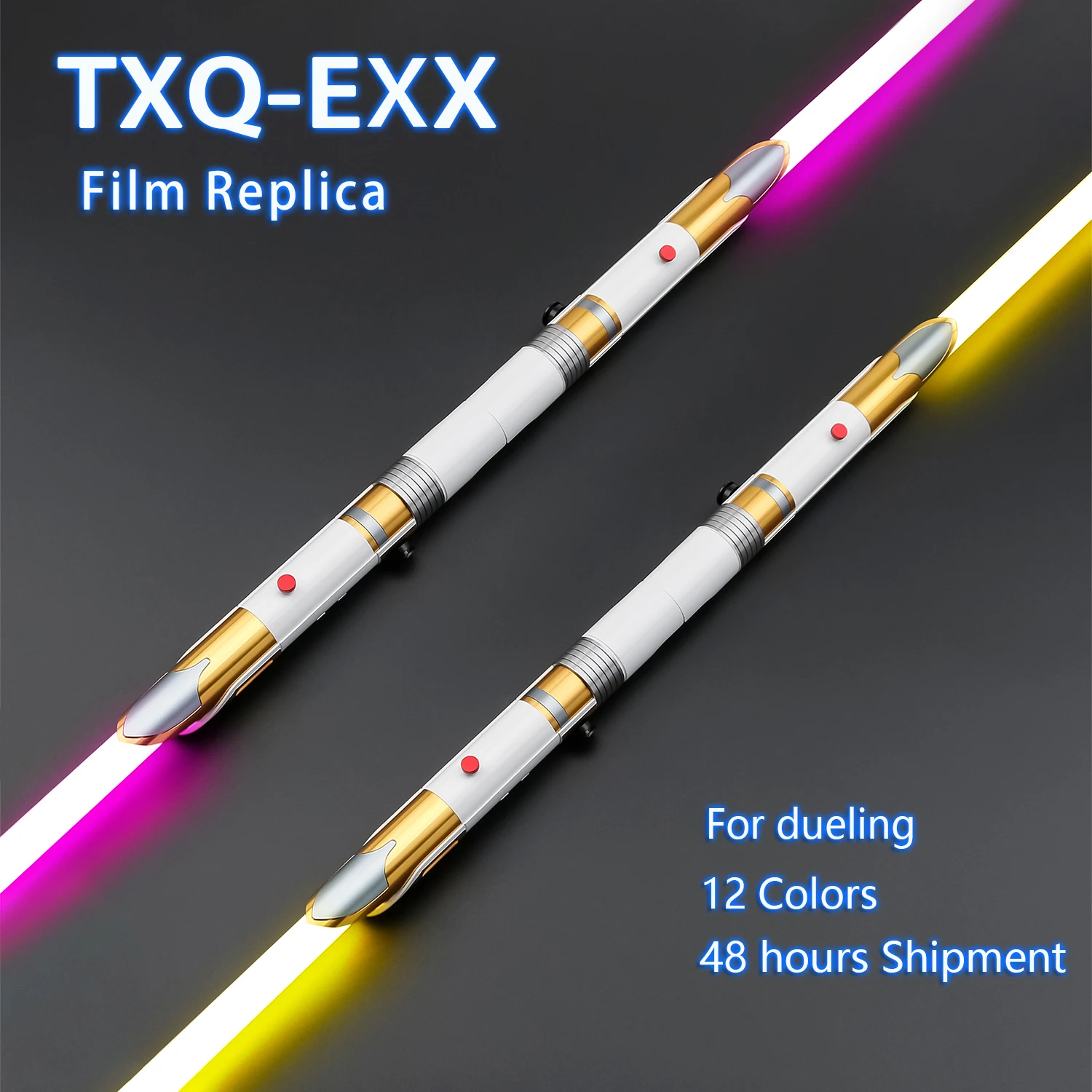 TXQSABER Jedi Temple Guard Double Blades sword Smooth Swing Metal Handle lightsaber Cosplay FOC jedi sword 12 Colors foc dueling