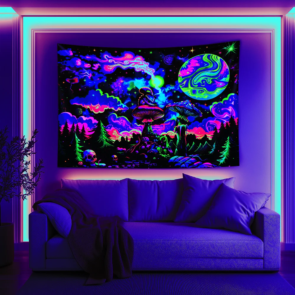 VIKAMA الغريبة الخيال نسيج سديم التدرج عالية الكثافة تعتيم النسيج الموسيقى استوديو الخيال العلمي موضوع ديكور غرفة نوم #3