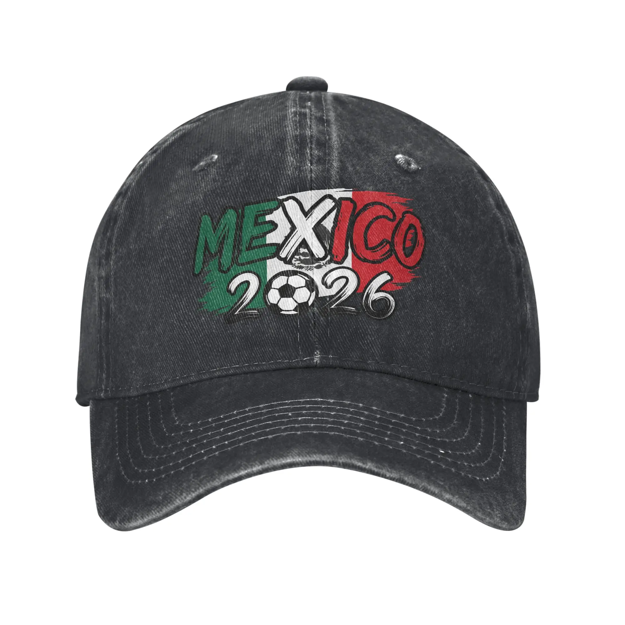 Mexico Football Match 2026 Baseball Cap Vintage Distressed Washed Usa Canada Mexico Soccer  Sun Cap Unisex Golf Hats Cap