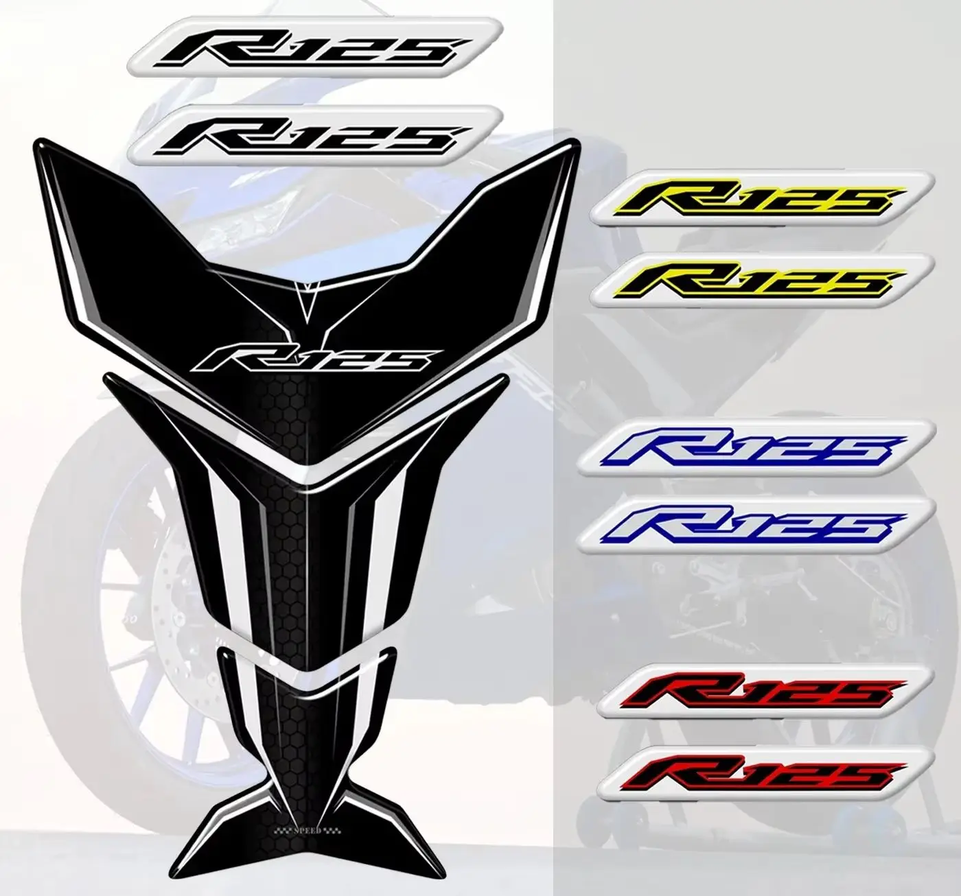 

Fit Yamaha YZF R125 R 125 Tank Pad Protector Decal Stickers adhesive TankPad Motorcycle 2014-2020