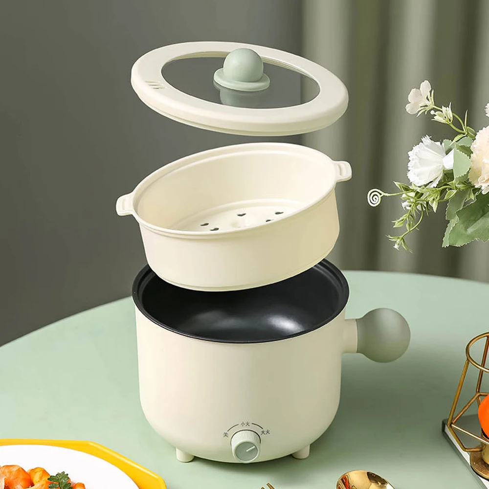 DMWD fornello elettrico per uso domestico Mini padella cottura a vapore per alimenti pentola calda zuppa di Porridge pentola per cottura macchina per la colazione rivestimento per smalto in ceramica