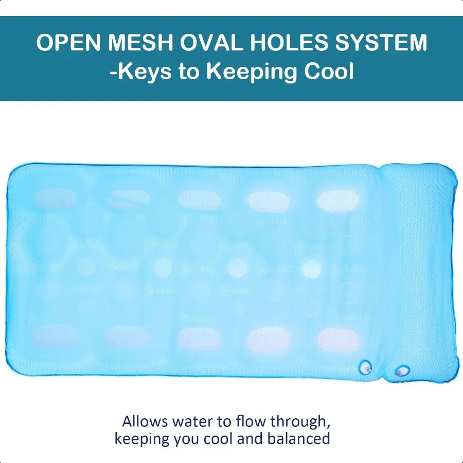 Oversized Pool Float Lounge 72 X 37 Extra Large FabricCovered Pool Floats for Adults Iatable Contour Lounger with Headrest Ultr