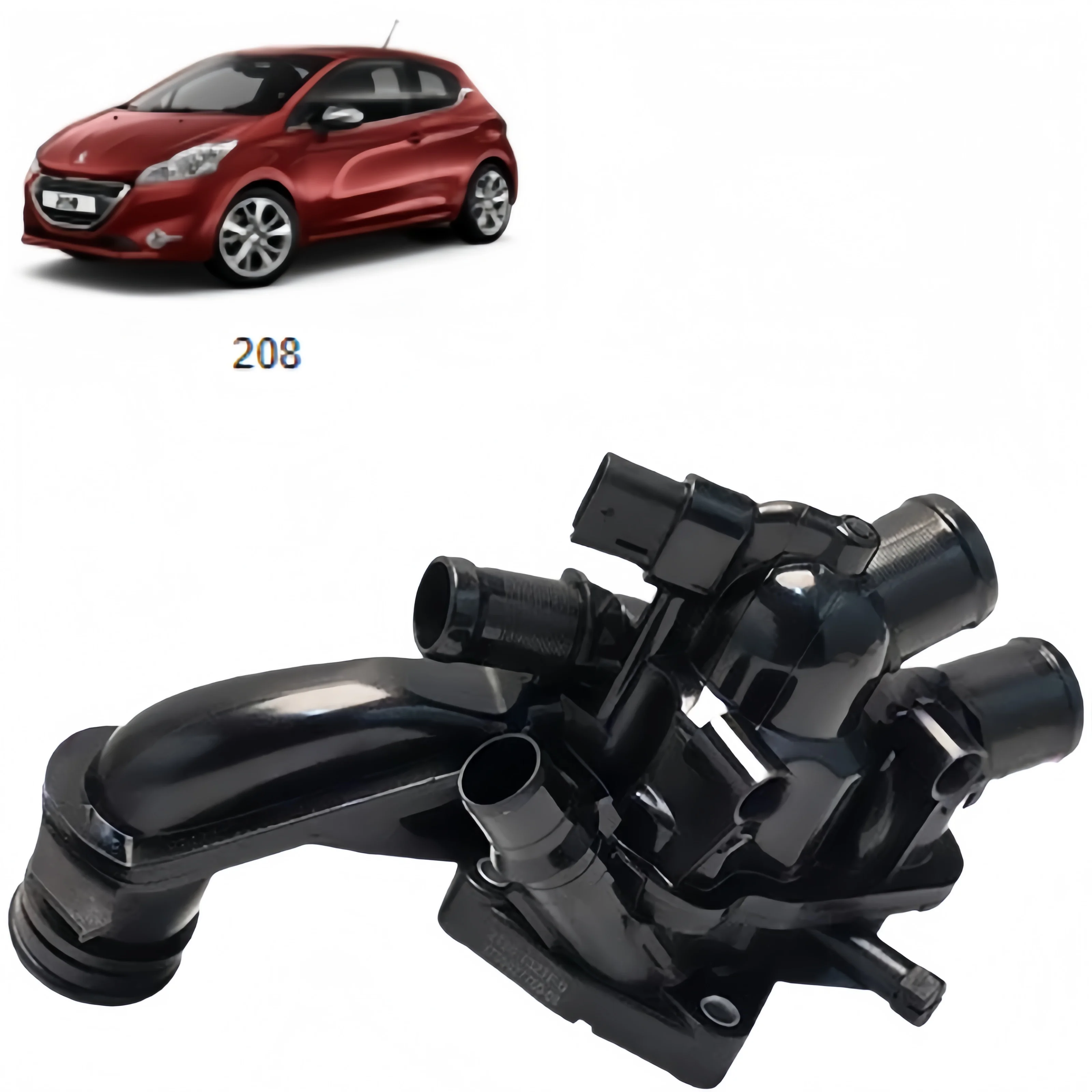 

1336CC 9808647080 For Peugeot 207 208 3008 308 5008 RCZ BMW Mini Citroen C4 Water outlet chamber thermostat (4PIN) V764558180