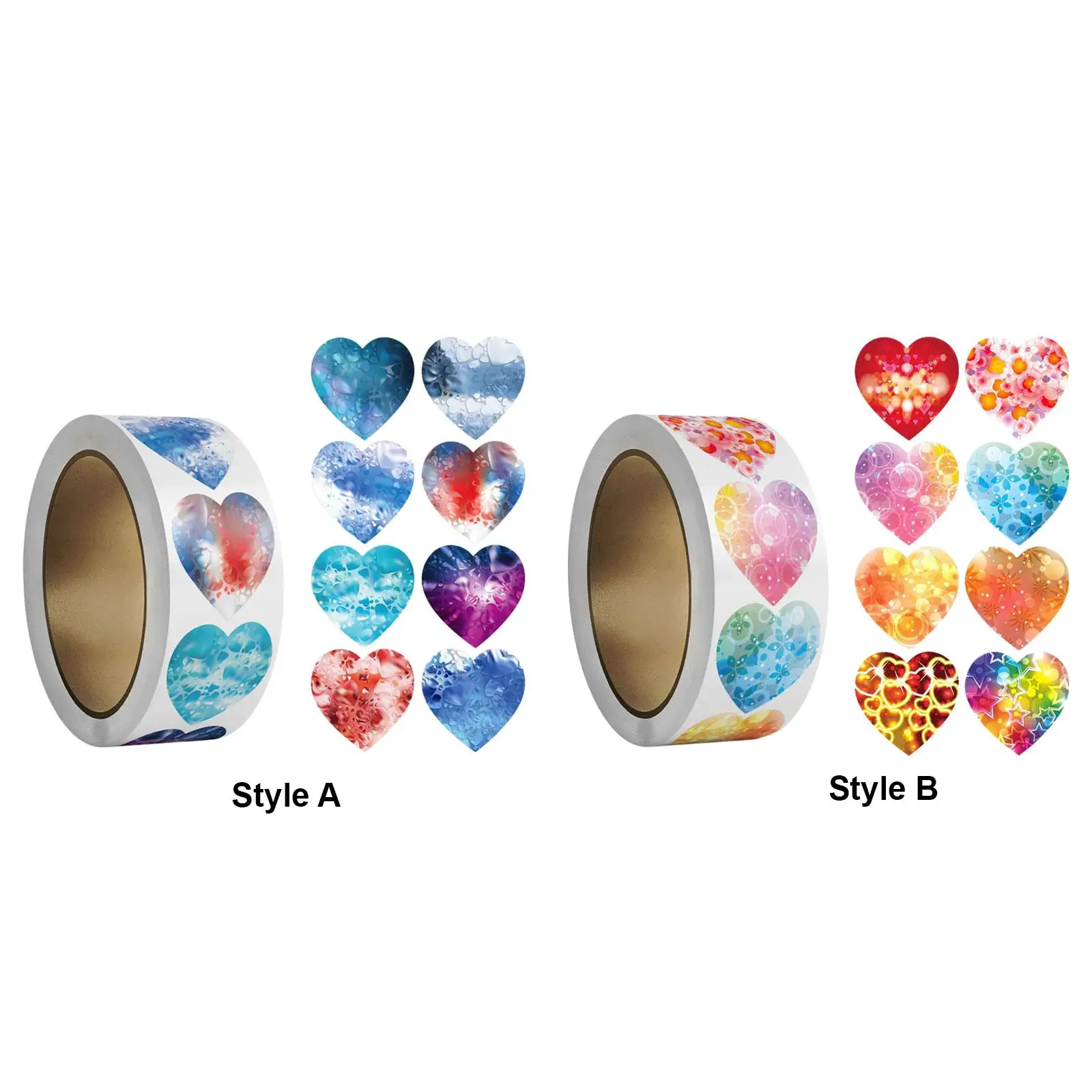 500Pcs Valentine's Day Stickers Decorative Labels Heart Shaped Stickers for