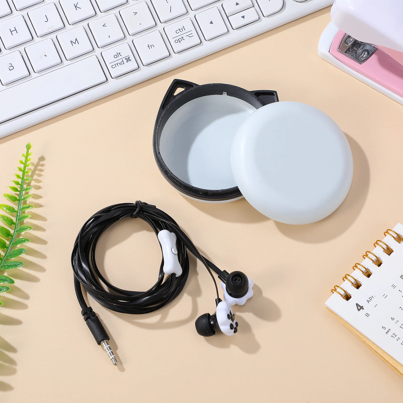 Креативные черные мультяшные наушники с когтями котенка, удобные и прочные наушники с мультяшным ящиком для хранения