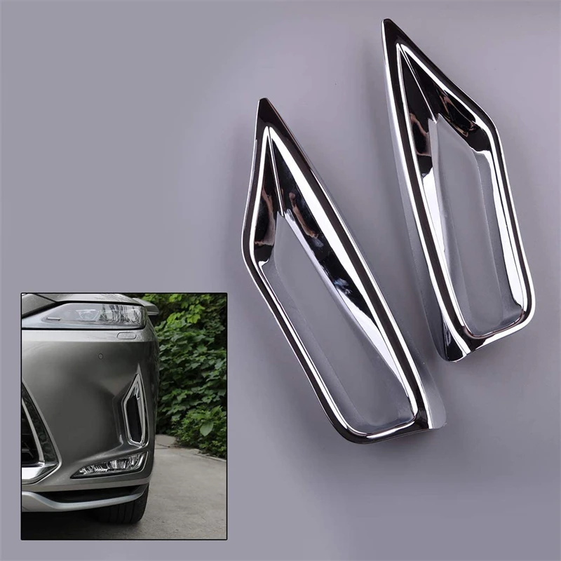 Chrome Front Fog Light Lamp Cover Trims For 2020 2021 2022 Lexus RX300 RX350 RX450h RX350L RX450hL