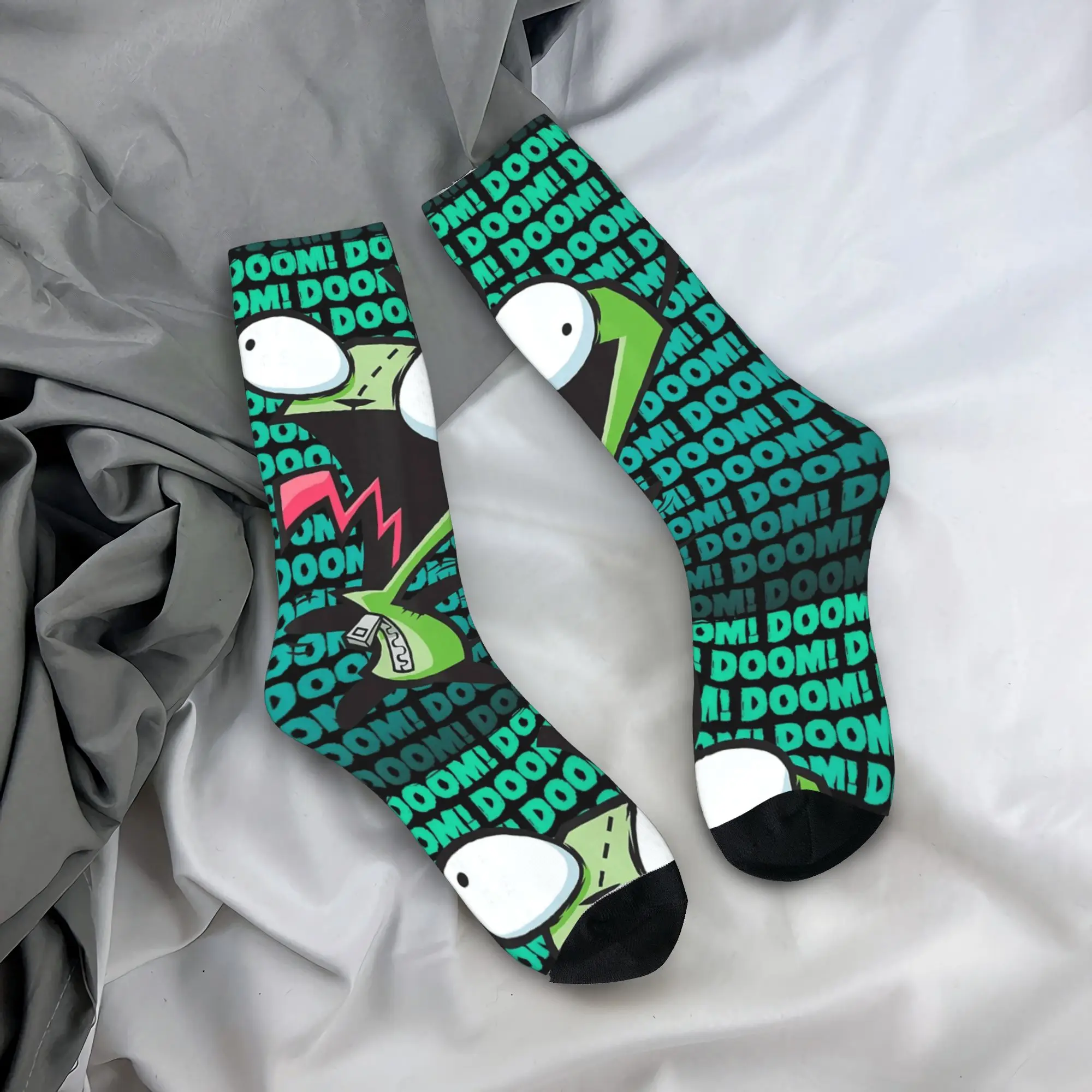 Носки Invaders Zims, чулки для отдыха, мягкие дышащие носки для скейтборда, противоскользящие носки с осенним узором