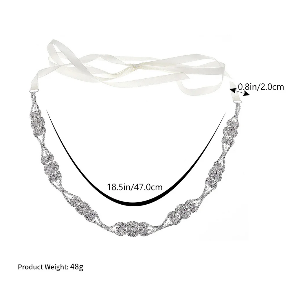 1 قطعة حزام الخصر حجر الراين الرجعية فستان أنيق وشاح للنساء حفل زفاف مأدبة تألق مجوهرات ديكور ضوء دائم #6