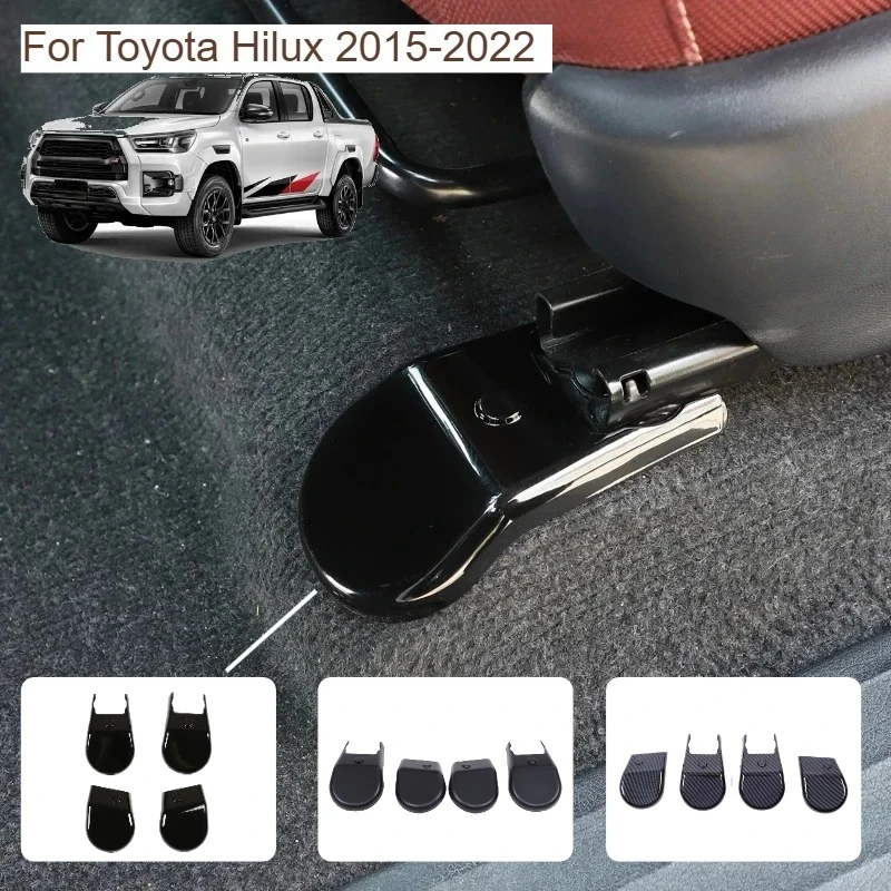 

Fit for Toyota Hilux 2015-2022 ABS Glossy Black Car Seat Foot Screw Protection Cap Decoration Cover Trim Interior Accessories