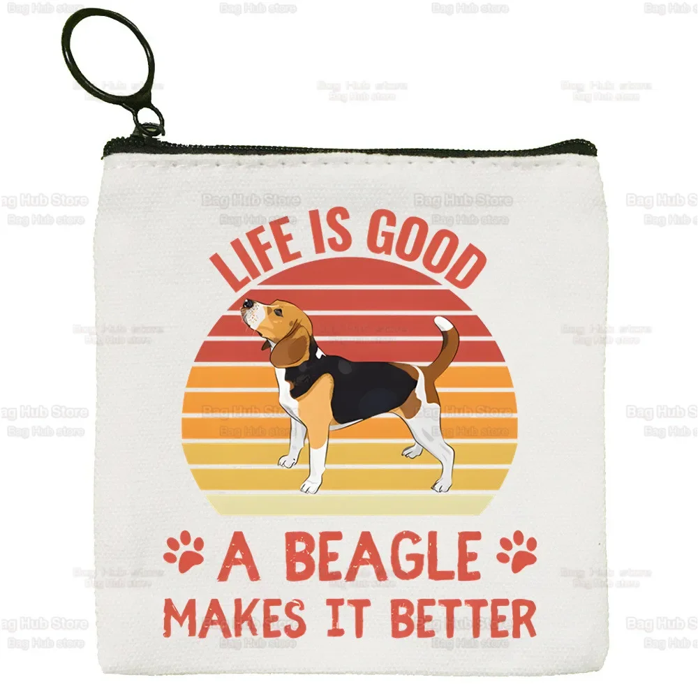 Beagle الكرتون عملة المحفظة للإناث ، النسيج باجل الكلب ، لطيف محفظة صغيرة ، حقيبة صغيرة مخلب ، قماش مفتاح الحقيبة