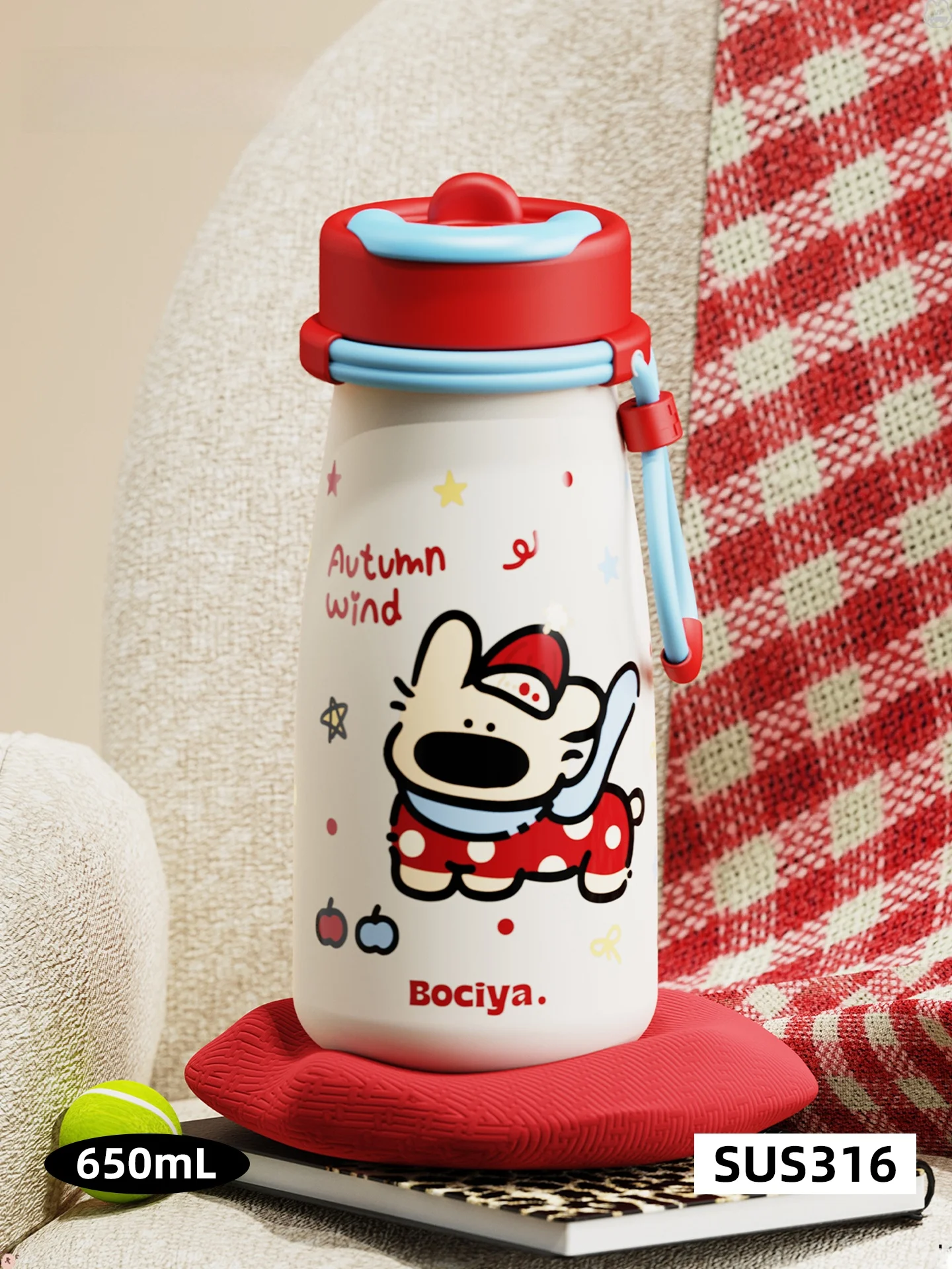 

Портативная термобутылка Bociya с соломинкой: стильный дизайн для женщин, идеальна для соевого молока, овсянки, йогурта