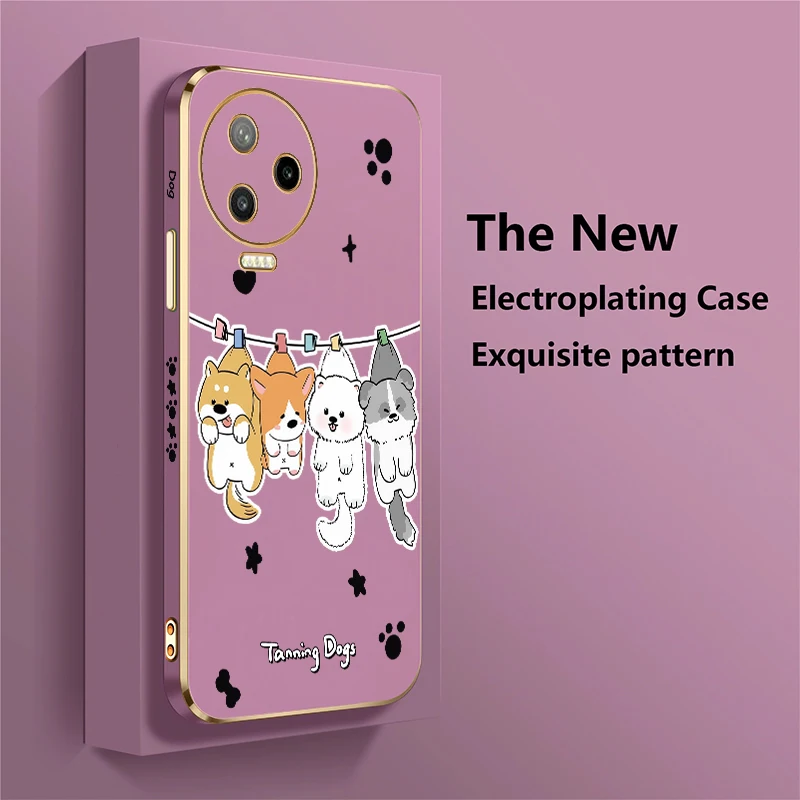 Fashion Plating Soft Case For infinix Zero X Neo X Pro Ultra 5G 2023 30 4G 5G Shockproof Protective Cute Animals Dogs Cover view 3