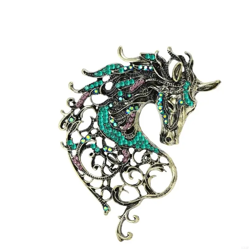  Unique Vintage Horse Head Brooch Elegant Fashion Chest Pin Badge Jewelry Clothing Accessory For Women Men