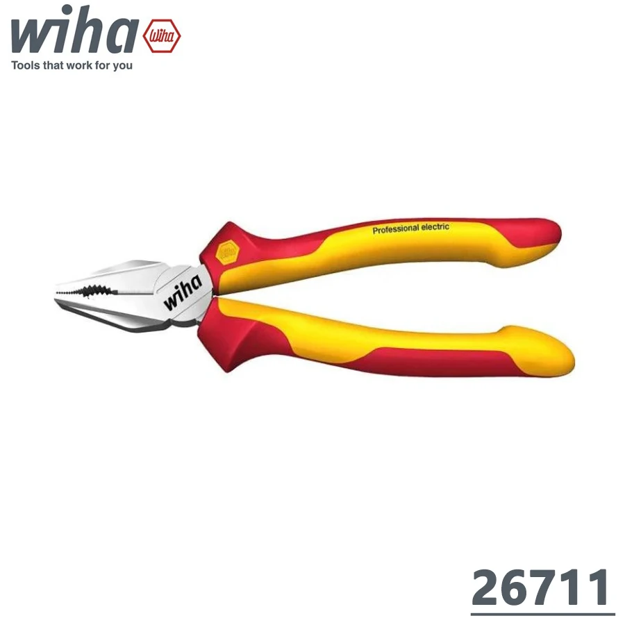 WIHA 26711 200mm 1000V VDE Insulated Combination Pliers for Gripping Cutting Wire Repair