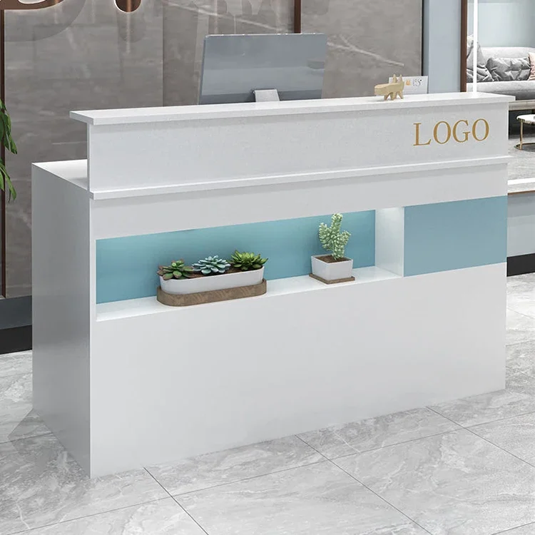 

-High Quality Reception Desk Salon Reception Counter Desk Beauty