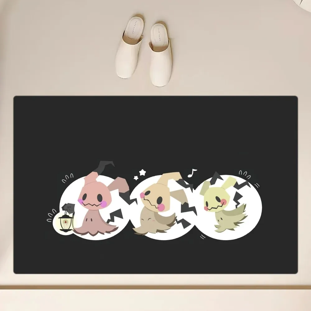 MINISO Pokémon Mimikyu Floor Mat Anti-Slip Bathroom Kitchen Bedroom Living Room Entrance Rug Home Decor