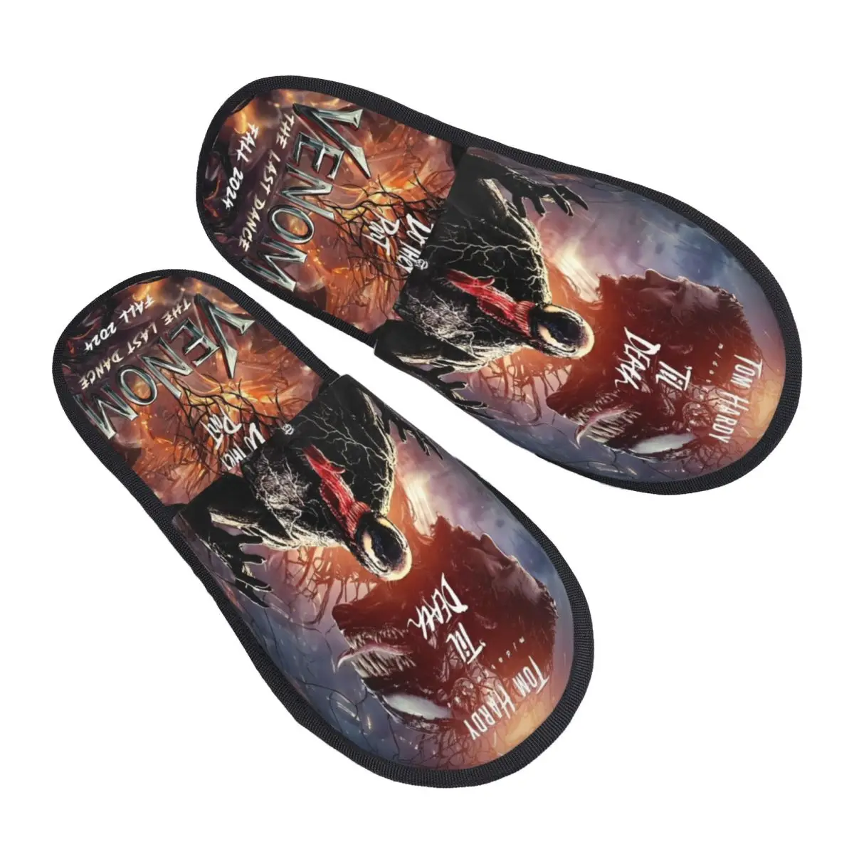 2024 Venom The Last Dance Movie House Cotton Slippers Bedroom Cozy Household Fur Slippers Slides Anti-skid