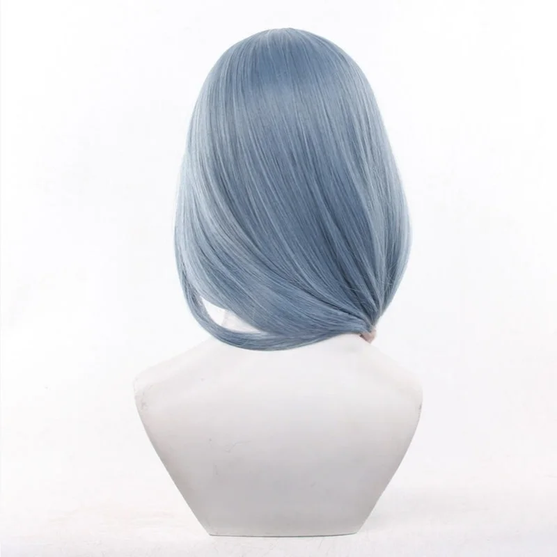 أساهي روكا أنيمي لعبة بانج حلم تأثيري شعر مستعار أزرق من جانب واحد منخفض ذيل حصان الشعر فتاة النساء ComicCON أداء الحفلات + غطاء شعر مستعار