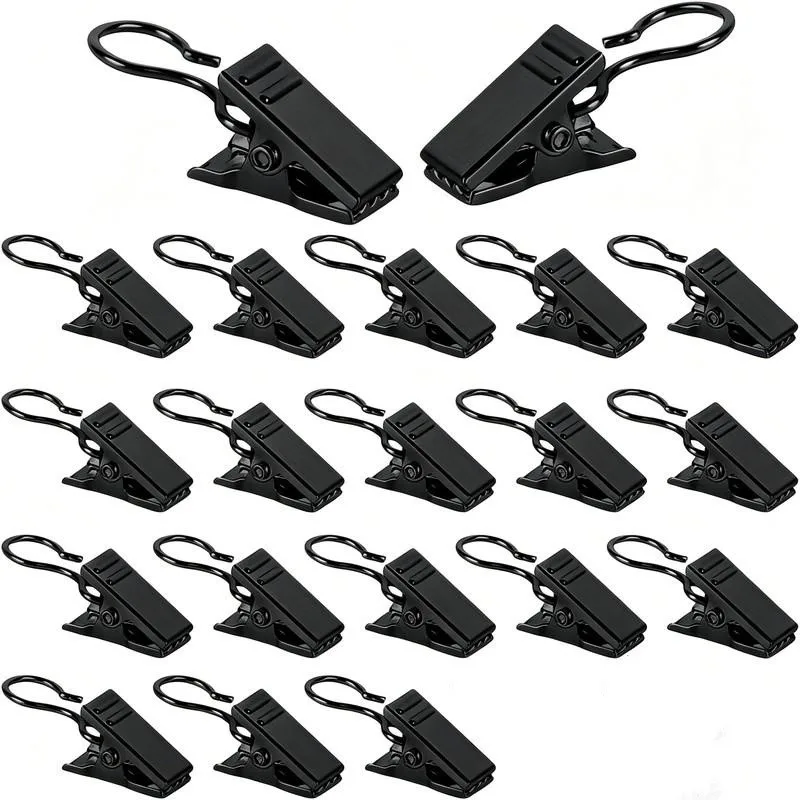 87 pcs Silver Open-End Design Open Curtain Hooks, great for Balcony Door Drapery, Strong Secure Grip, Bathroom Shower Curtain