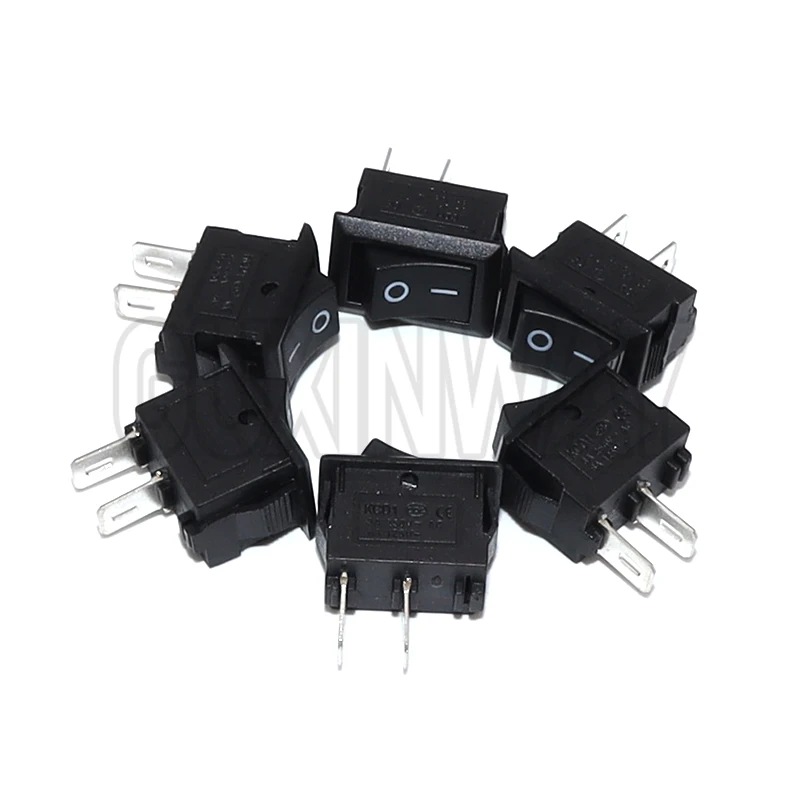 5개 자동차 트럭 보트 원형 로커 250V 3A 2핀 ON/OFF 토글 SPST 스위치 로커 스위치 10x15mm