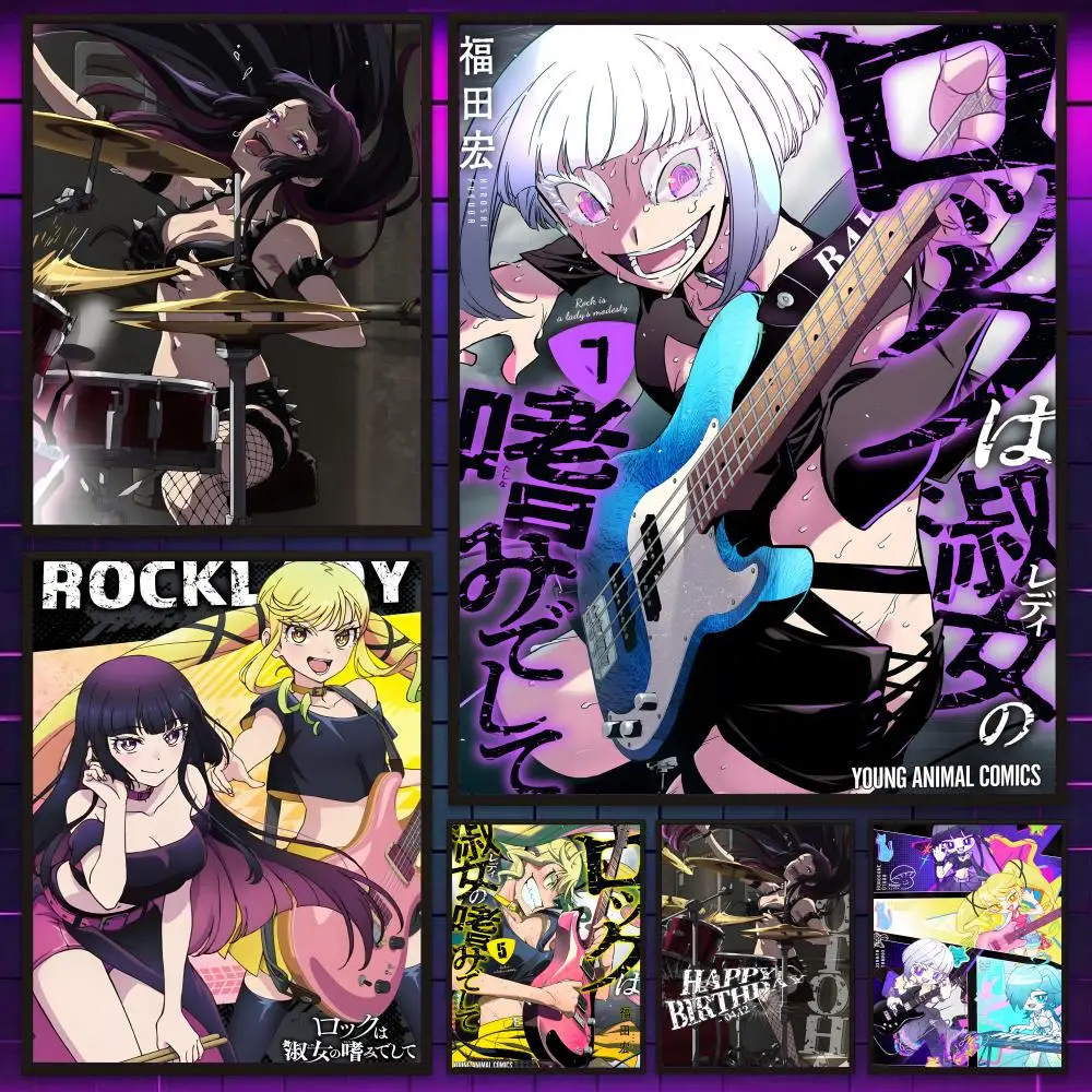 Anime R-Rock Is A Ladys Modestys Poster Versatile HD Waterproof Wall Art Self-Adhesive Decor For Any Space Ideal Gift