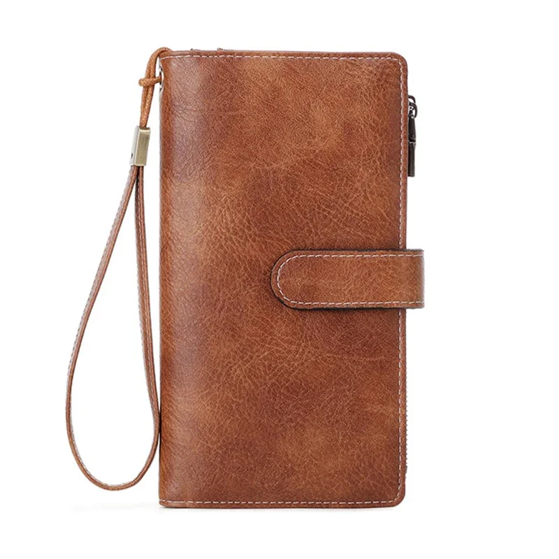 Fashion Women's Wallets Large Capacity RFID Blocking Credit Card Holders Purses for Women Double Zipper Pocket Long Handbags