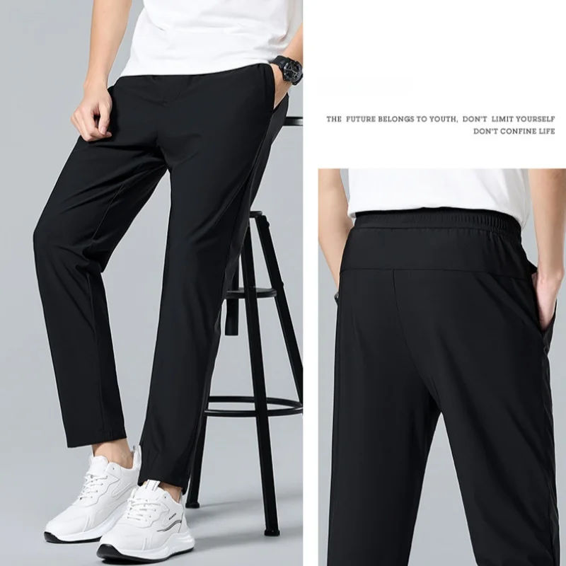 2026 Spring Summer Ultra-thin Men's Stretch Slim Straight Casual Pants High Quality Fashion Breathable Golf Sports Trousers