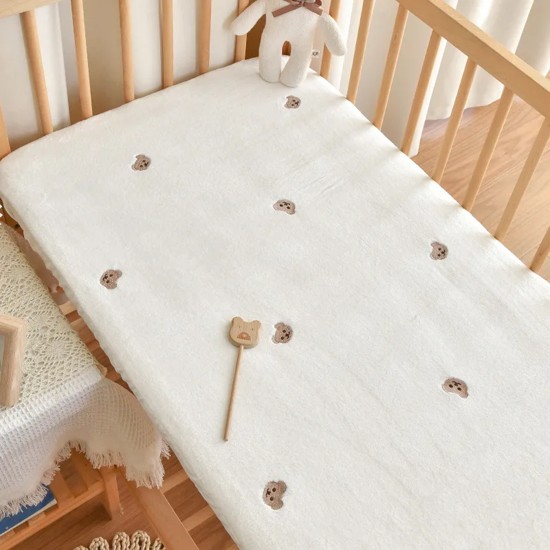 

Baby Autumn and Winter Thick Fitted Sheet New Baby Plush Bed Cover Kindergarten Children's Mattress Cover CJ291