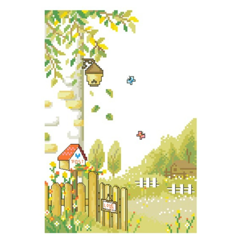 Cross-stitch kit DIY Embroidery tool kit Optional printed handmade intersection point Kit saga Field Scenery Couple 2