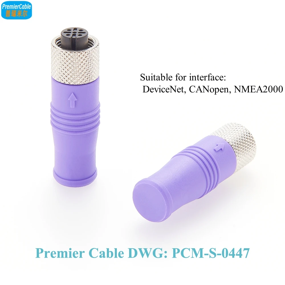 Devicenet CAN Bus CANOpen NMEA2000 Terminação Resistor 120Ohm M12 A Código Conector fêmea 5 pos Compatível SAC-5P-M12FS CAN TR