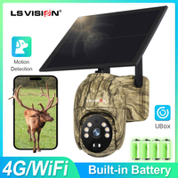 LS VISION 2k Solar Camera 4G Sim/WIFI Wireless Outdoor 360° View Animal Monitoring Camouflage Solar Battery PTZ Cam For Hunting