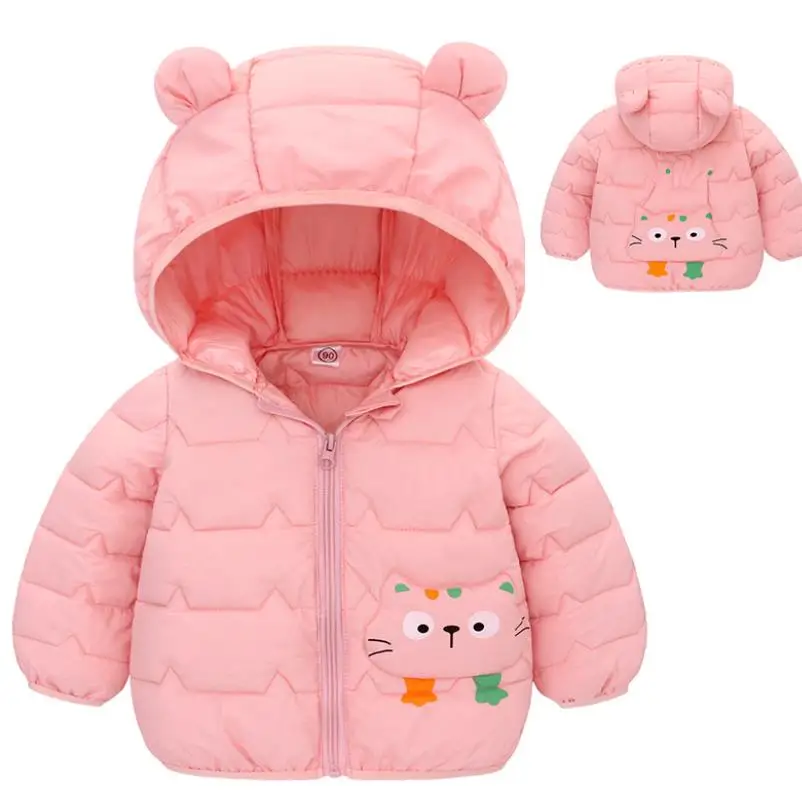 Winter Baby Down Cotton Jacket Winter 2023 New Fashion Cute Cartoon Coat Boys Girls Hooded Warm for Children\'s Outerwear 0-5y