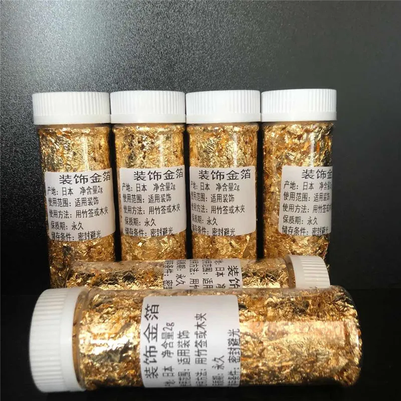 Gold Foil Gold Leaf Flakes Gold Leaf Sheets for Decorating Food Cake Biscuit Supply Birthday Cake Decor