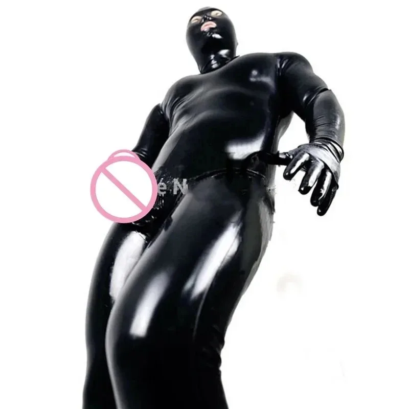 DY20Men لامعة اللاتكس PVC Catsuit مثير الأسود Wetlook فو الجلود النادي الليلي كامل ارتداءها الوثن المثيرة يوتار بذلة Men25 #3