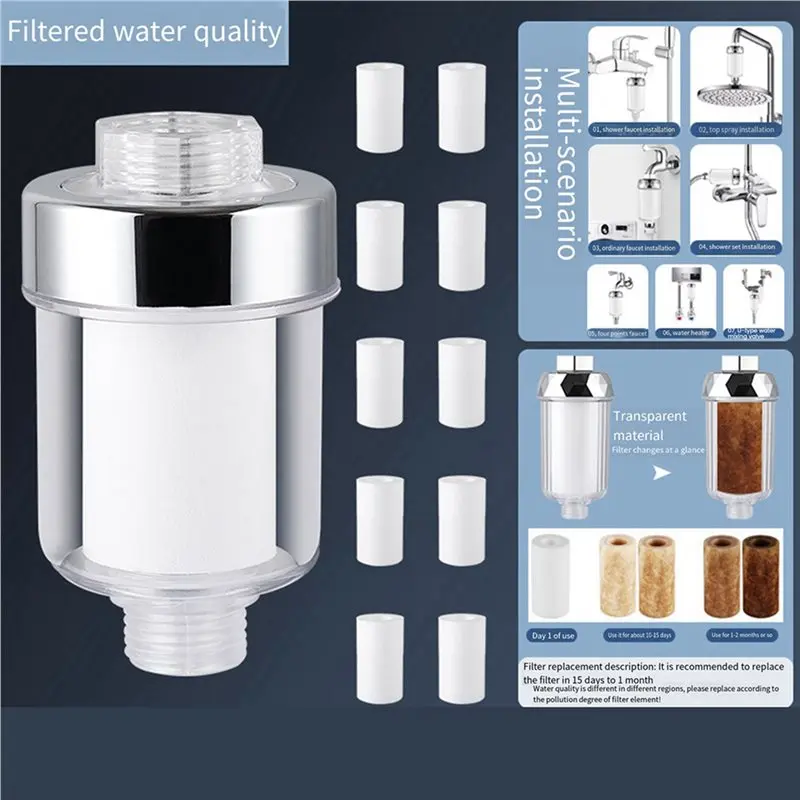AT02-4X Water Outlet Purifier Kits Universal Faucet Filter Kitchen Bathroom Shower Household Filter PP Cotton