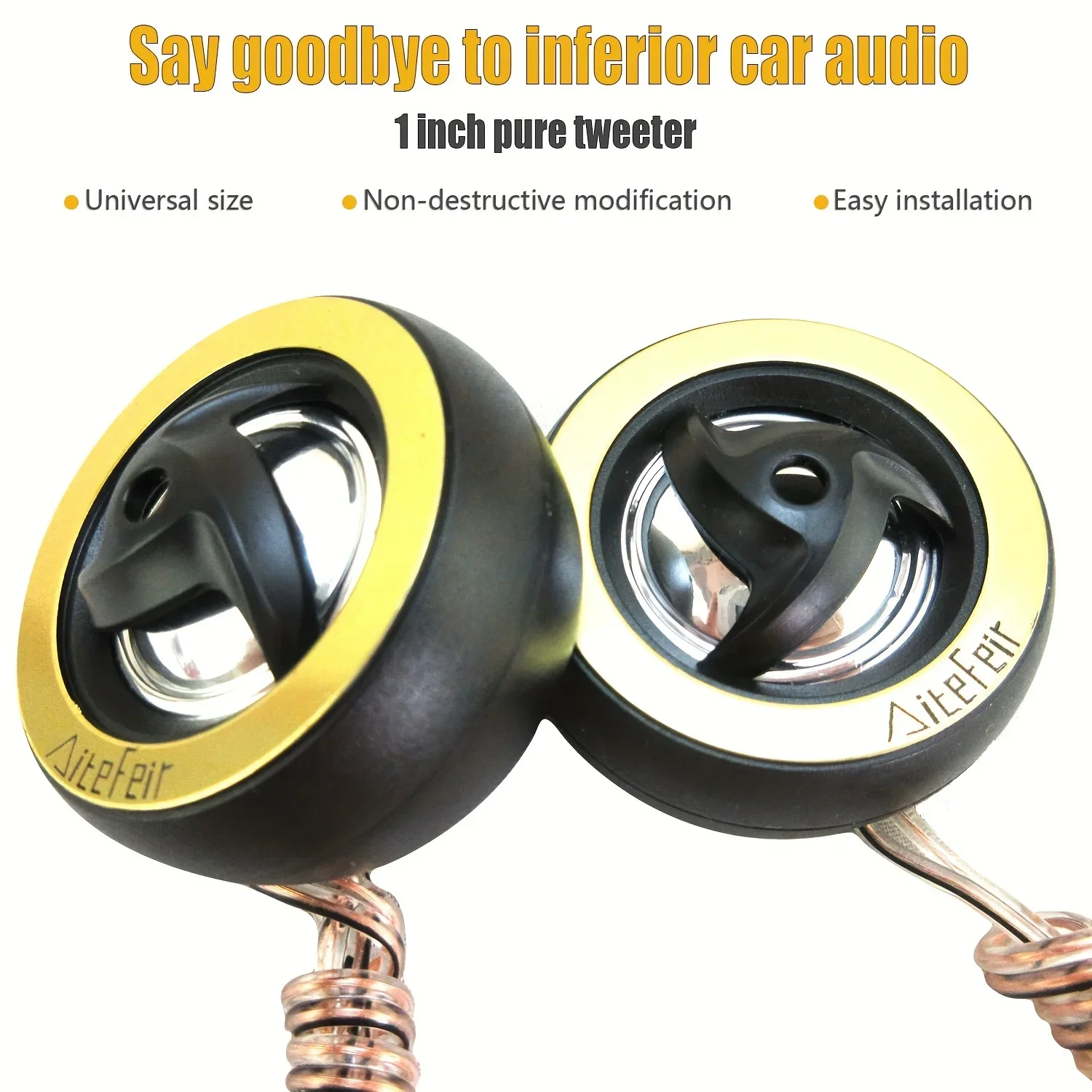 2pcs 450W High Efficiency Mini Dome Tweeter Speaker With Base 12V Loudspeaker Audio Auto Sound Speaker For Car Audio System