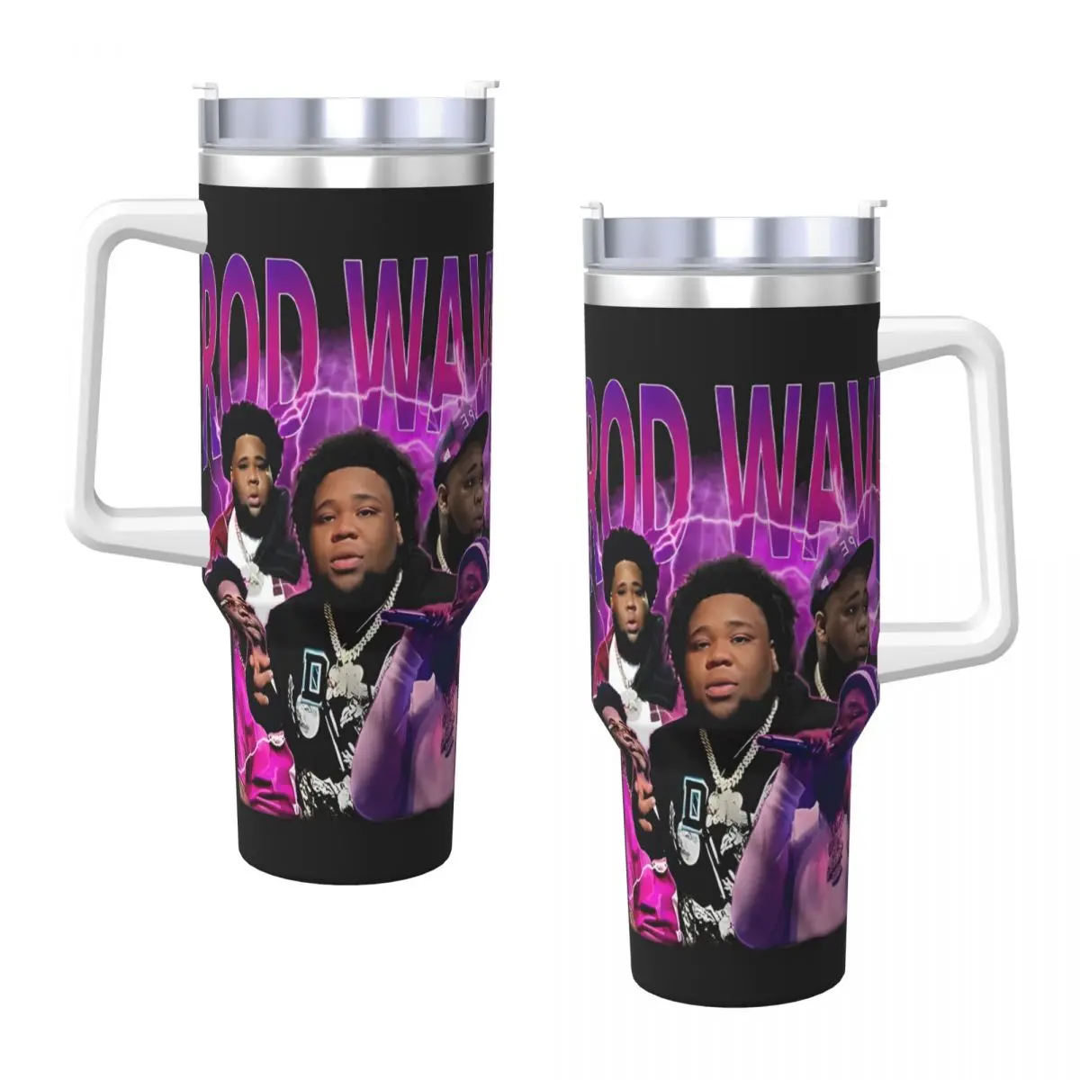 Rapper Rod Wave Stainless Steel Tumbler Travel Mugs Cup 40oz Thermal Mug Portable Cold Drink Milk Tea Water Bottle