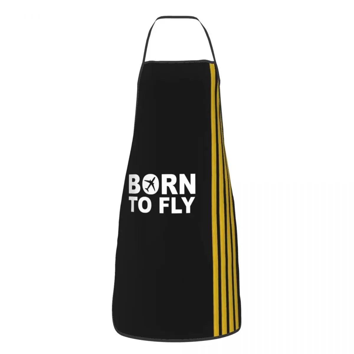 Born To Fly Captain Stripes Flight Pilot Apron Adult Women Men Chef Tablier Cuisine for Cooking Kitchen Airplane Painting