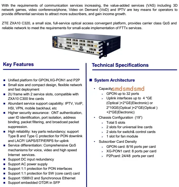 هوندا ZTE OLT ZXA10 C320 8 / 16 منفذ 10G Gpon Gepon OLT ZTE C320 مع GTGO GTGH GTXO #3