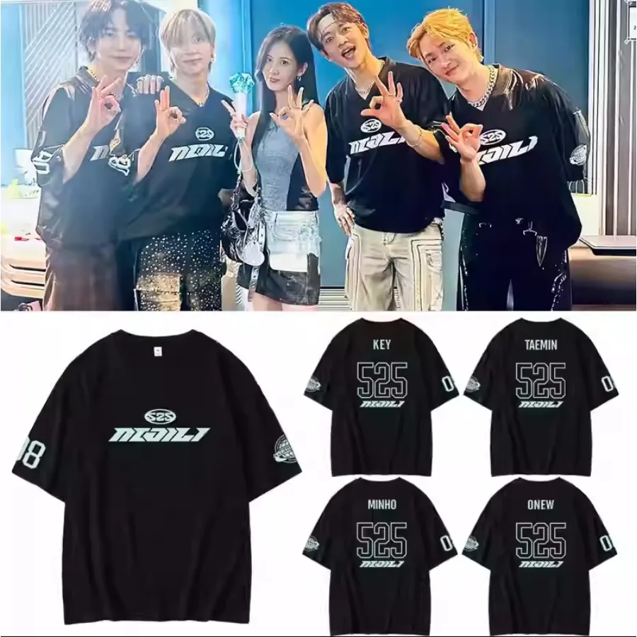 KPOP SHINee World Tour Oversized T Shirt Women Men ONEW KEY MINHO TAEMIN JONGHYUN 100% Cotton Short Sleeve Graphic Tees