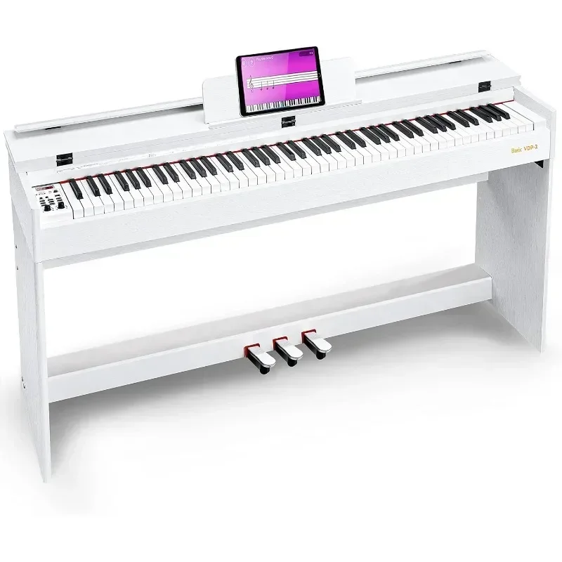 

Digital Piano Weighted Hammer Action Home Full size Furniture Stand, Flip Key Cover, Pedals and Power Adapter