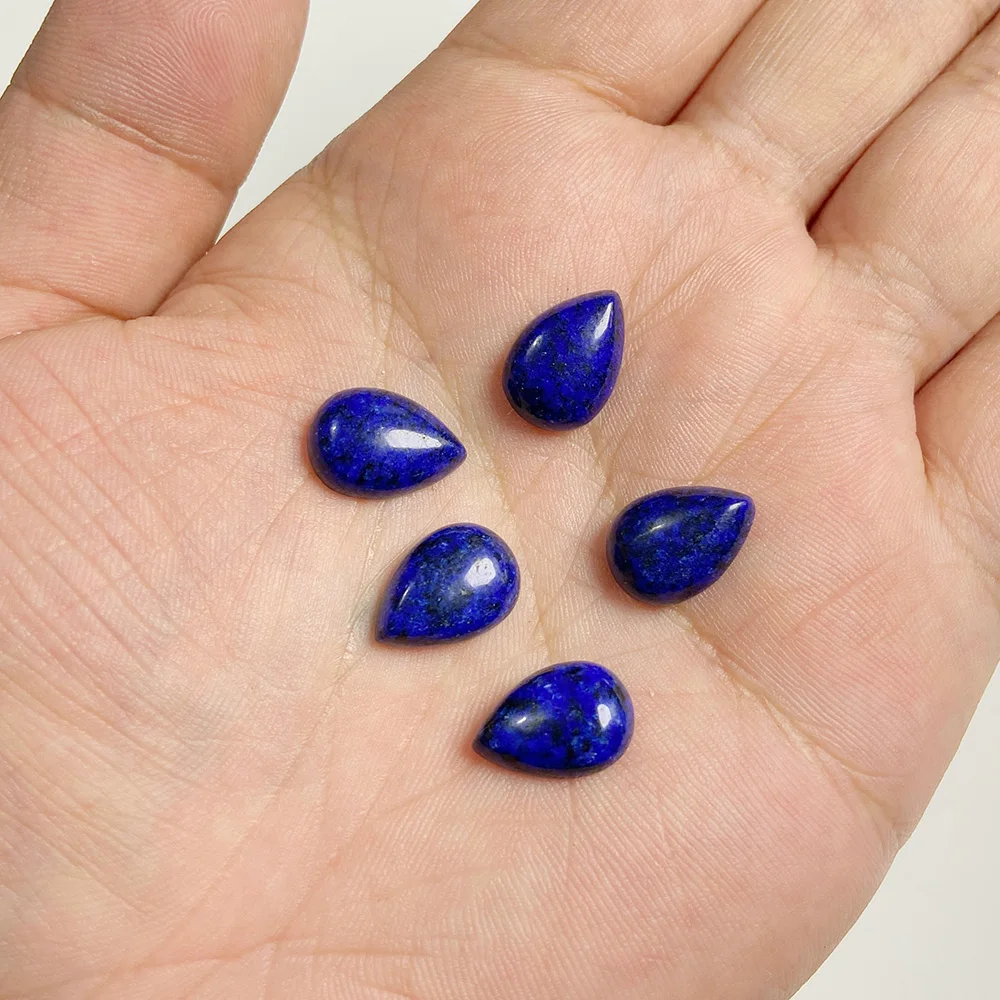 10x14mm Water Drop Shape Natural Stone Cabochons Beads Agate Crystal Opal Chalcedony Cabochons for Needlework DIY Jewelry Making