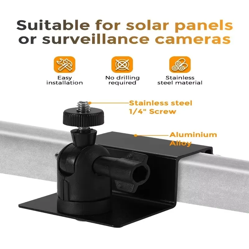 Roof Gutter Special Bracket Solar Panel Bracket Weatherproof Gutter Mount Bracket with Screw for Security Cameras view 2