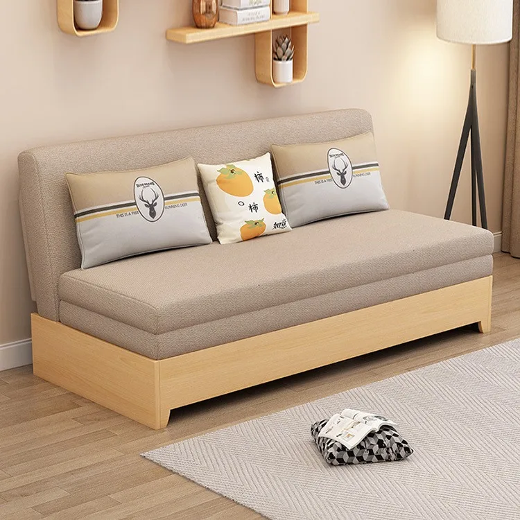 無垢材ソファベッド、多目的折りたたみ式、狭いアパート向け2025年新型、多機能収納ソファベッド