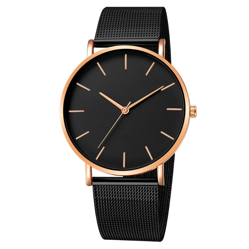 Luxury Slim Design Quartz Wristwatch For Men Metal Mesh Strap Steel Band Fashion Simple Daily Male Watches Boy Watch Gifts