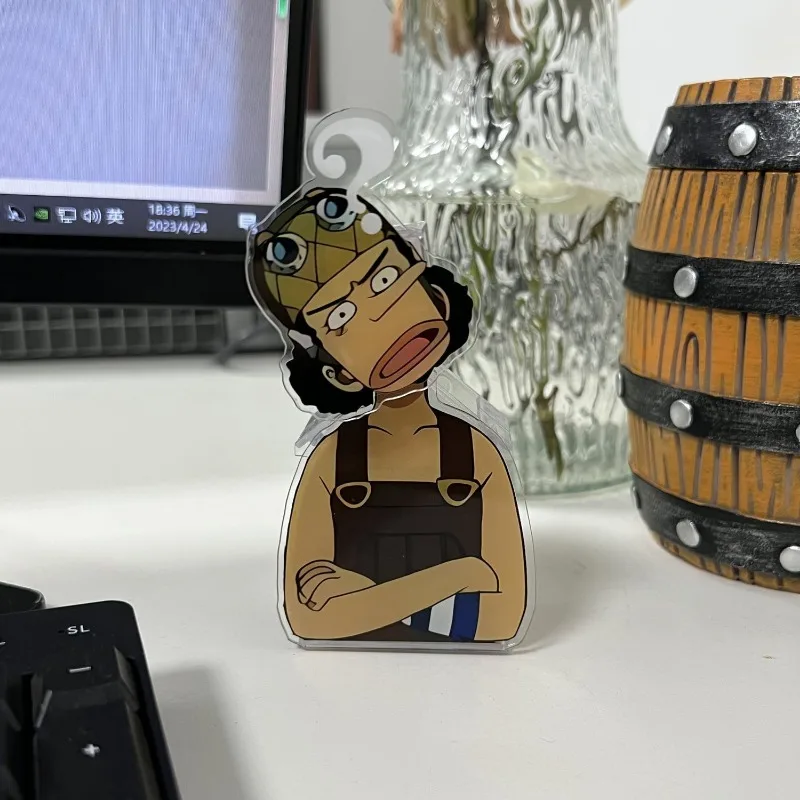 One Piece Anime Acrílico Figura Em Pé, Luffy, DIY, Swinging Cabeça Ornamento, Modelo de Cartão, Desktop Decoração, Brinquedos, Ornamentos