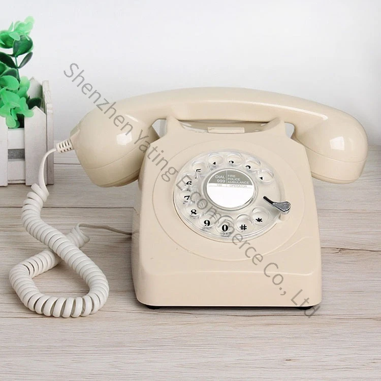 Vintage Antique Telephone Rotary Dial Retro Landline Metal Ringtone Fixed Landline